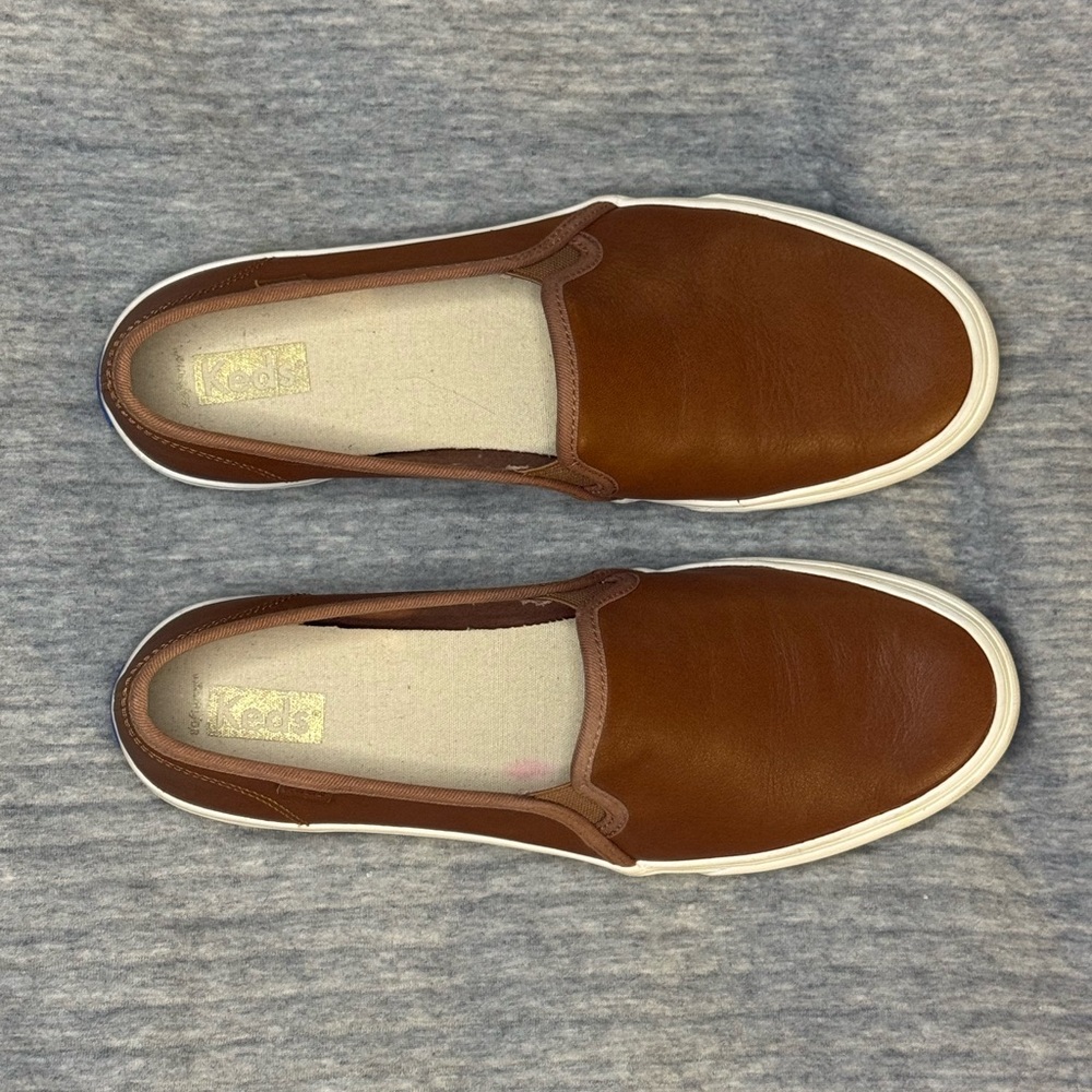 Keds Brown Leather Slip-On Shoes